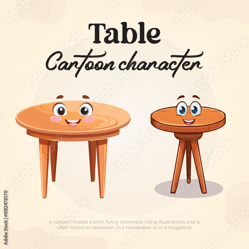 Happy Cartoon Table Characters Bring Whimsical Charm