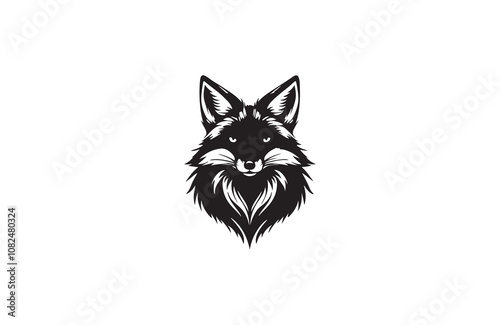 fox silhouette vector outline art illustration logo design