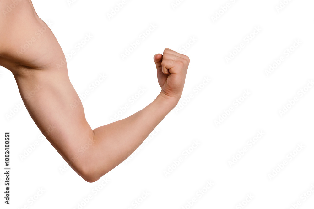 custom made wallpaper toronto digitalMale arm of caucasian young man muscles close-up, front view, png, isolated on transparent background. fist expressing strength and power