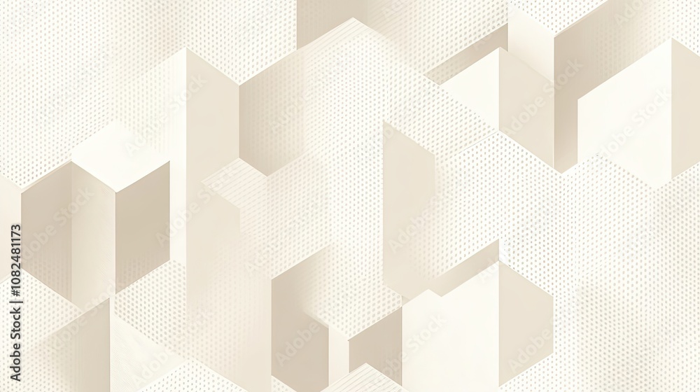 Abstract Geometric Pattern with Hexagon Shapes and Dotted Background Abstract Geometric Pattern with Hexagon Shapes and Dotted Background