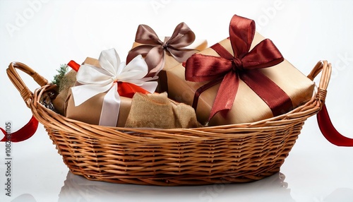 gift basket on white background