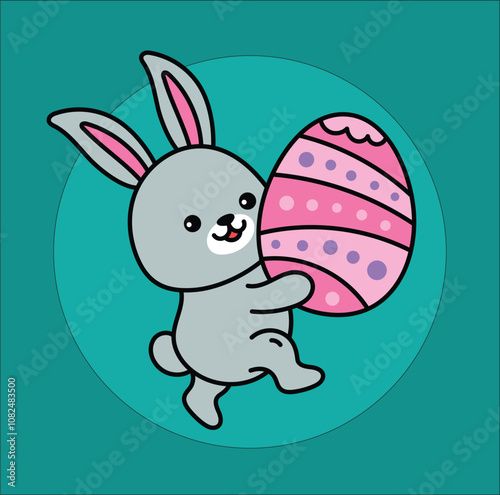 Easter Bunny with Easter eggs