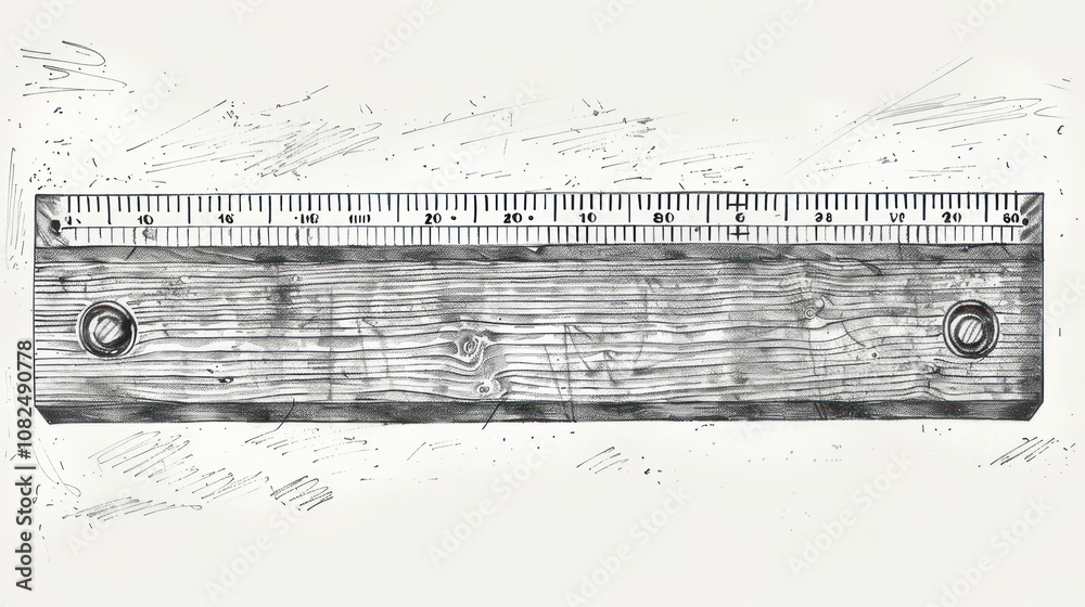 custom made wallpaper toronto digitalAn old, wooden ruler with a pencil-drawn background.