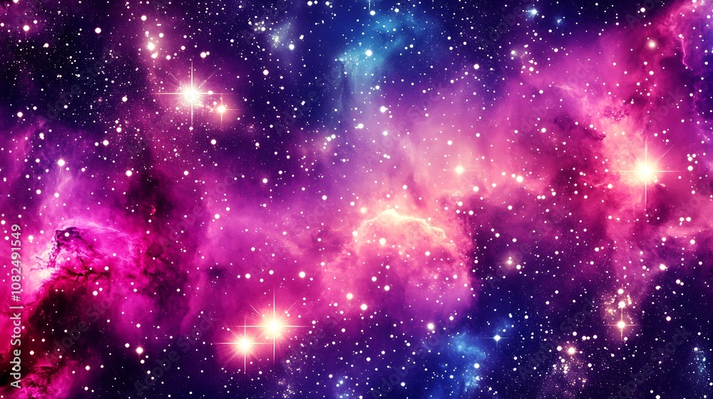 Fototapeta premium Explore the cosmic wonders a journey through the colorful galaxy filled with stars and nebulas