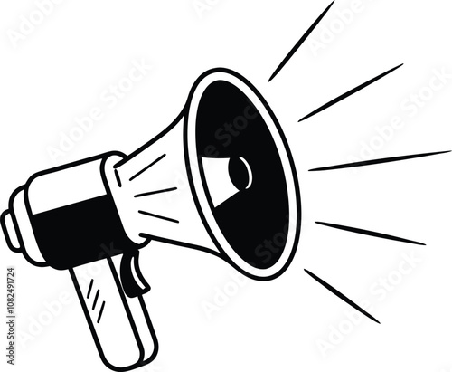 megaphone silhouette vector, megaphone icon, megaphone clipart vector