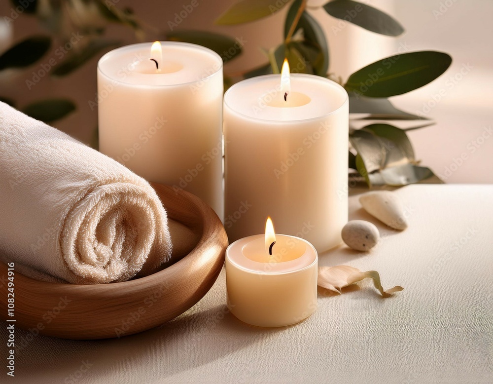 spa life with candles beige decor spa life with candles beige decor
