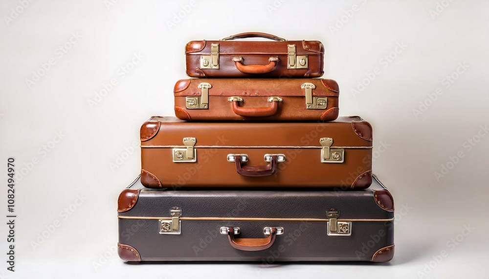 stack of suitcases on white background stack of suitcases on white background