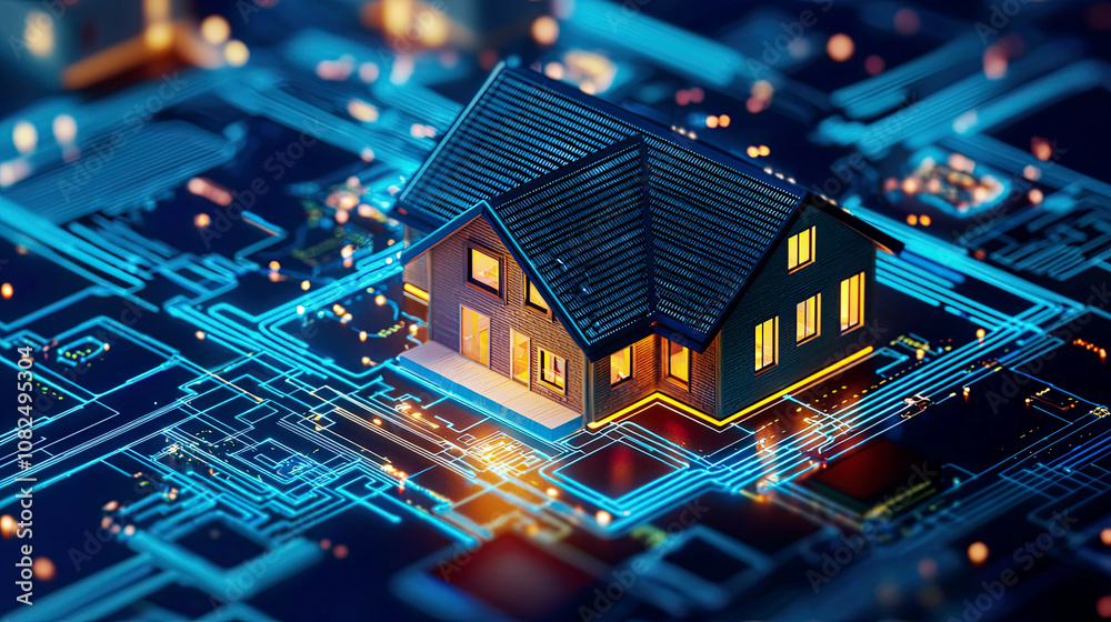 Close-up of ambient computing systems in smart homes enhancing energy management Close-up of ambient computing systems in smart homes enhancing energy management