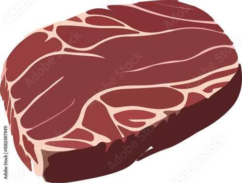 carne di manzo tagliata a fette vettoriale editabile 
