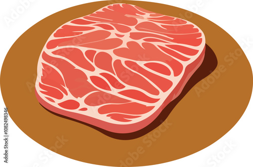 carne di manzo tagliata a fette vettoriale editabile 