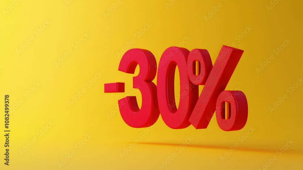 Black Friday sale, discounts, sale template with text - red 3D number isolated on yellow background Black Friday sale, discounts, sale template with text - red 3D number isolated on yellow background