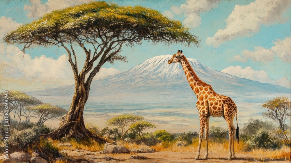 Fototapeta premium Giraffe in the African Savanna