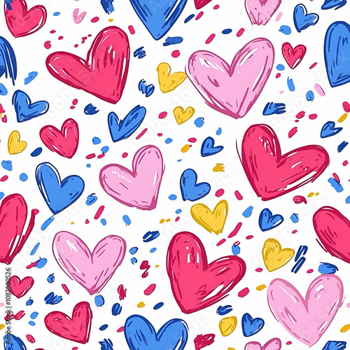 Seamless pattern heart collection for valentines