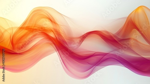 Abstract background of flowing, colorful, transparent waves.