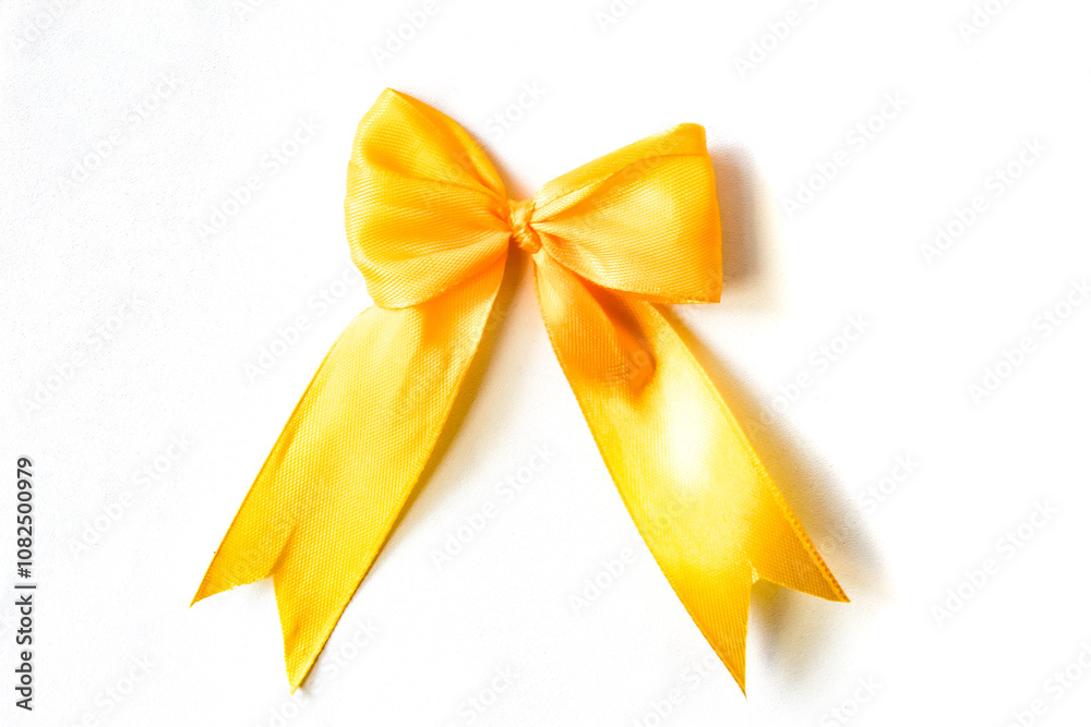 yellow bow isolated on white background yellow bow isolated on white background