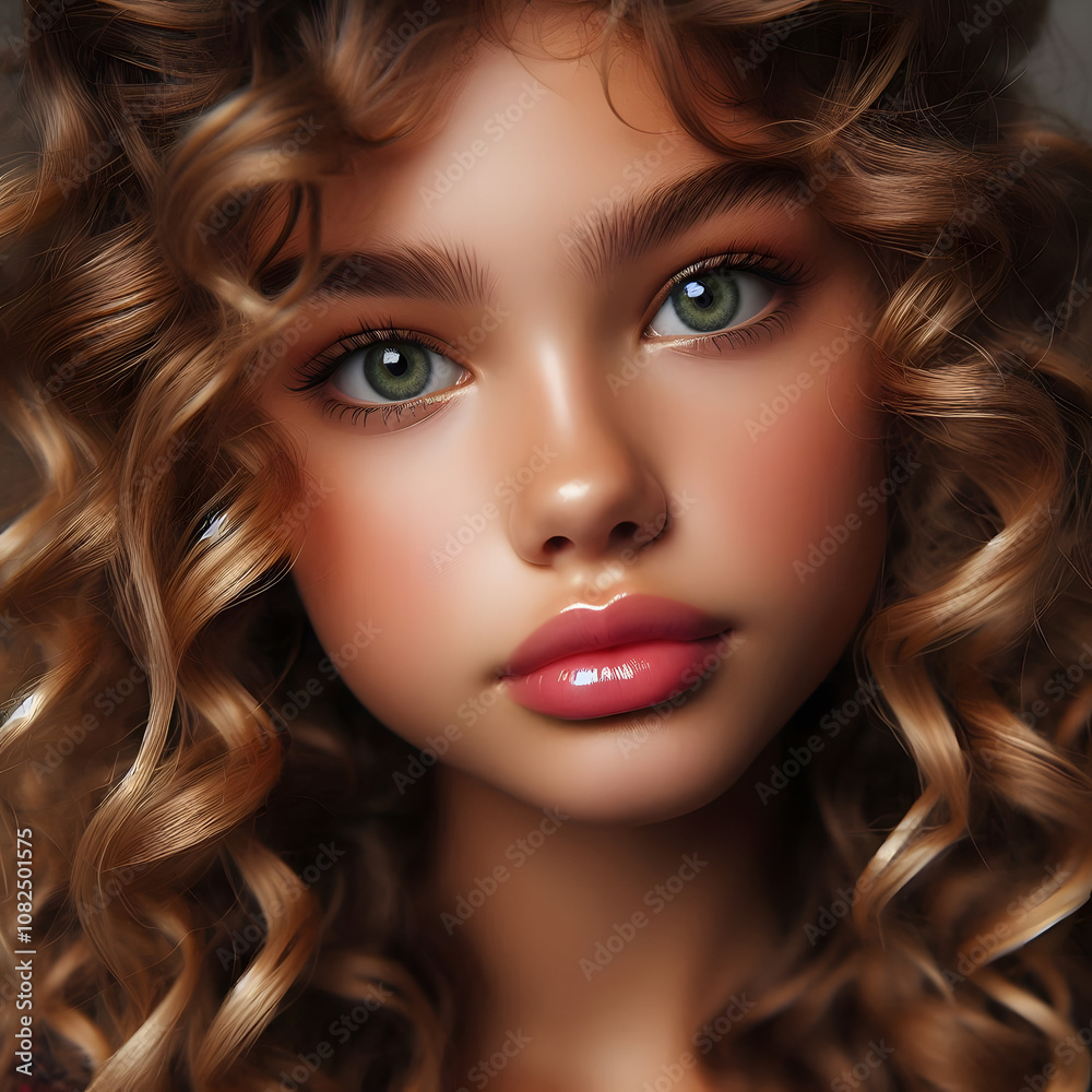 Portrait of a woman with curly hair