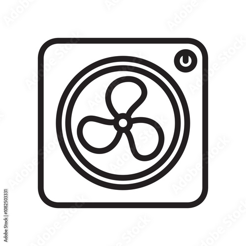 Fan icon line vector design template in trendy style