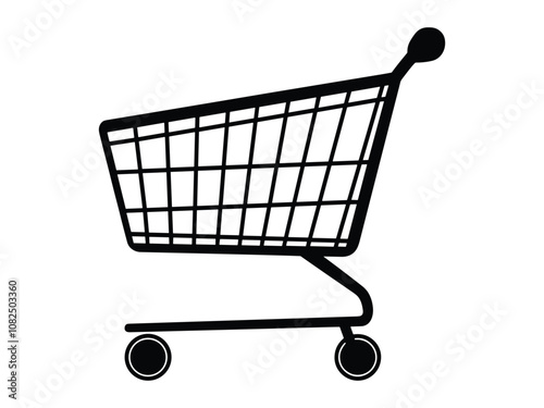 Black Silhouette Shopping Carts - Perfect for Black Friday and Retail Designs
