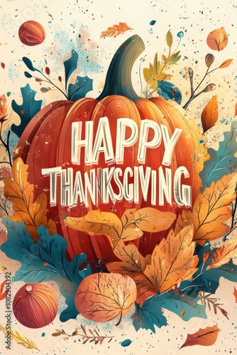 Greeting card design for thanksgiving holiday.