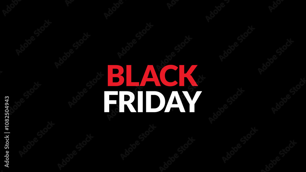 Black Friday text on a black background.