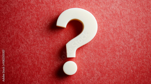 A white question mark sits on a red background, perhaps symbolizing a mystery or a difficult question