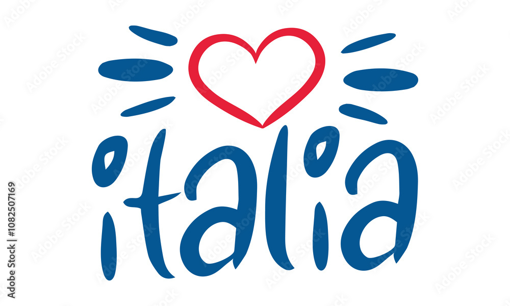 Italia. Handwritten vector lettering. Unique hand drawn nursery poster. Cute phrases. Ink brush calligraphy. Scandinavian nordic style quote. Poster design, t-shirt print. Illustration art Italia. Handwritten vector lettering. Unique hand drawn nursery poster. Cute phrases. Ink brush calligraphy. Scandinavian nordic style quote. Poster design, t-shirt print. Illustration art