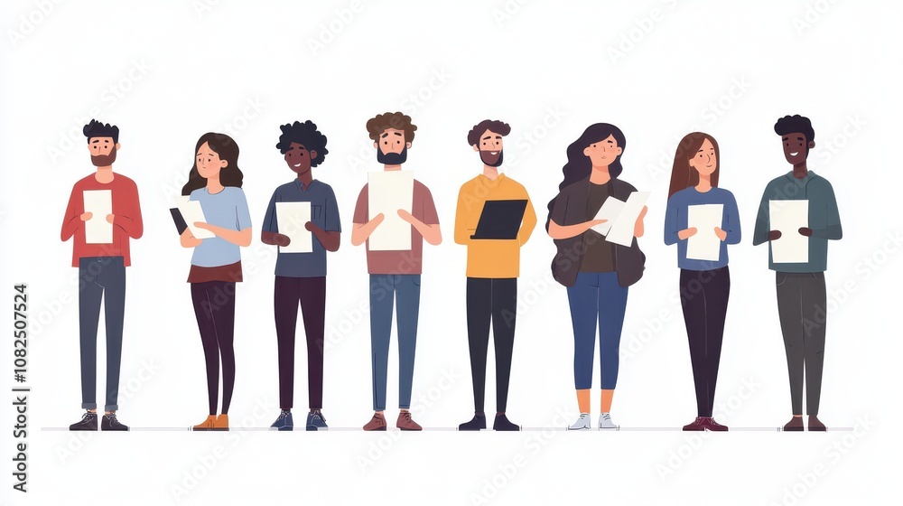 Diverse Group of People with Digital Devices Diverse Group of People with Digital Devices
