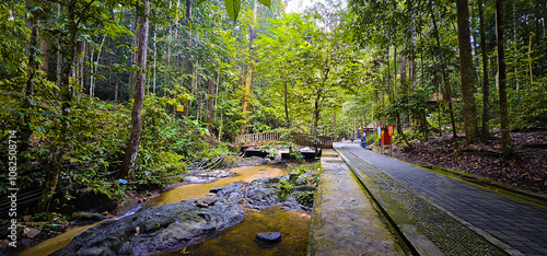Nature View in Hutan Lipur Gombak-Hulu Langat Geopark: River and Nature Park, Malaysia