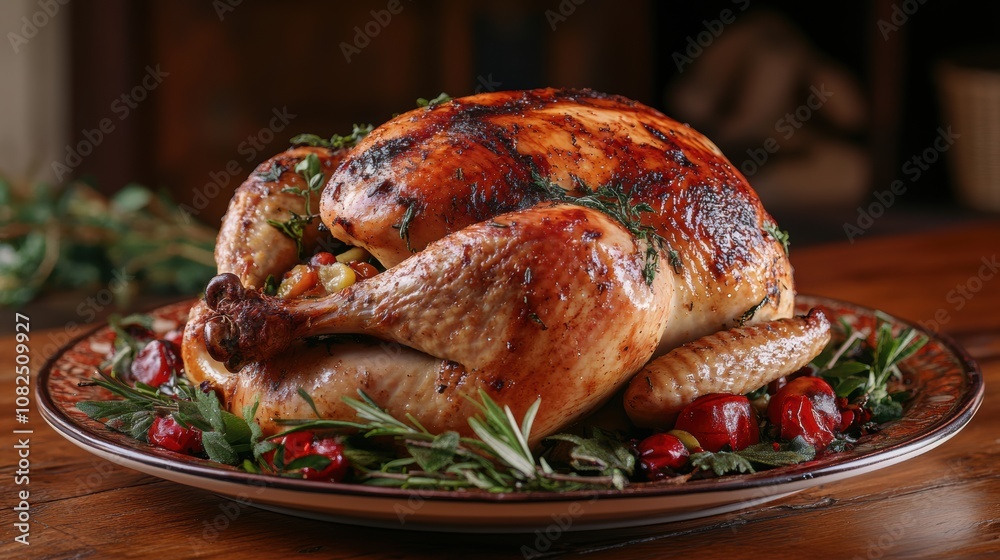 Bake roasted turkey dish for luxury traditional thanksgiving holiday gathering dinner Bake roasted turkey dish for luxury traditional thanksgiving holiday gathering dinner