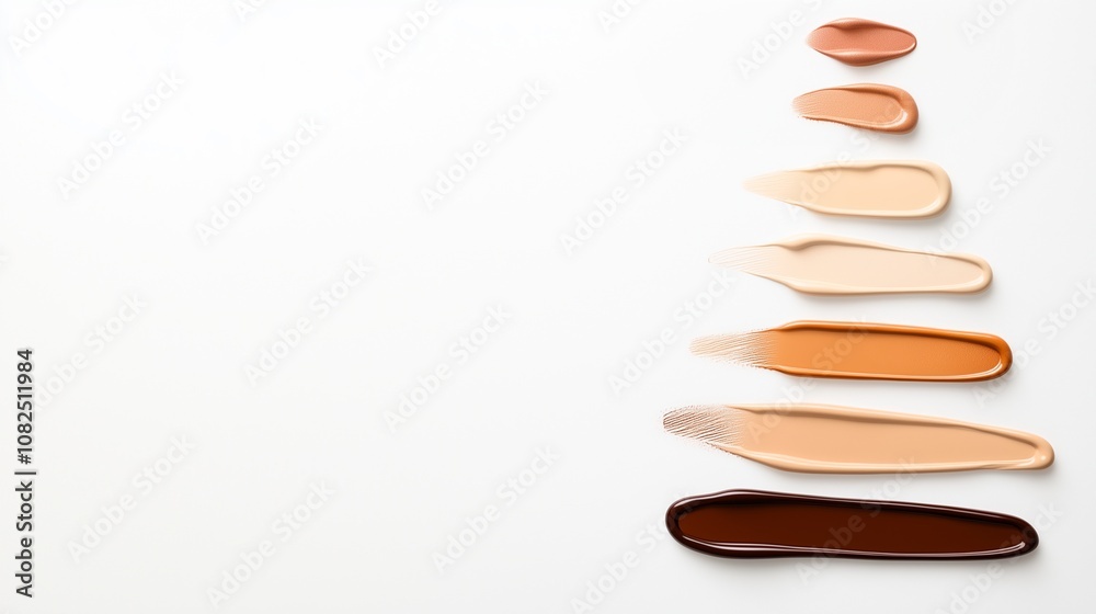 A Christmas tree design made of foundation in various skin tones A Christmas tree design made of foundation in various skin tones