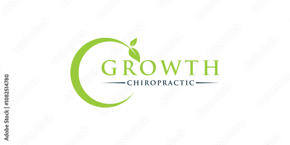 Leaf and semicircular logo, green color, ecology Leaf and semicircular logo, green color, ecology