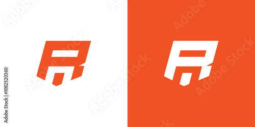 Alphabet letter icon logo RN NR
