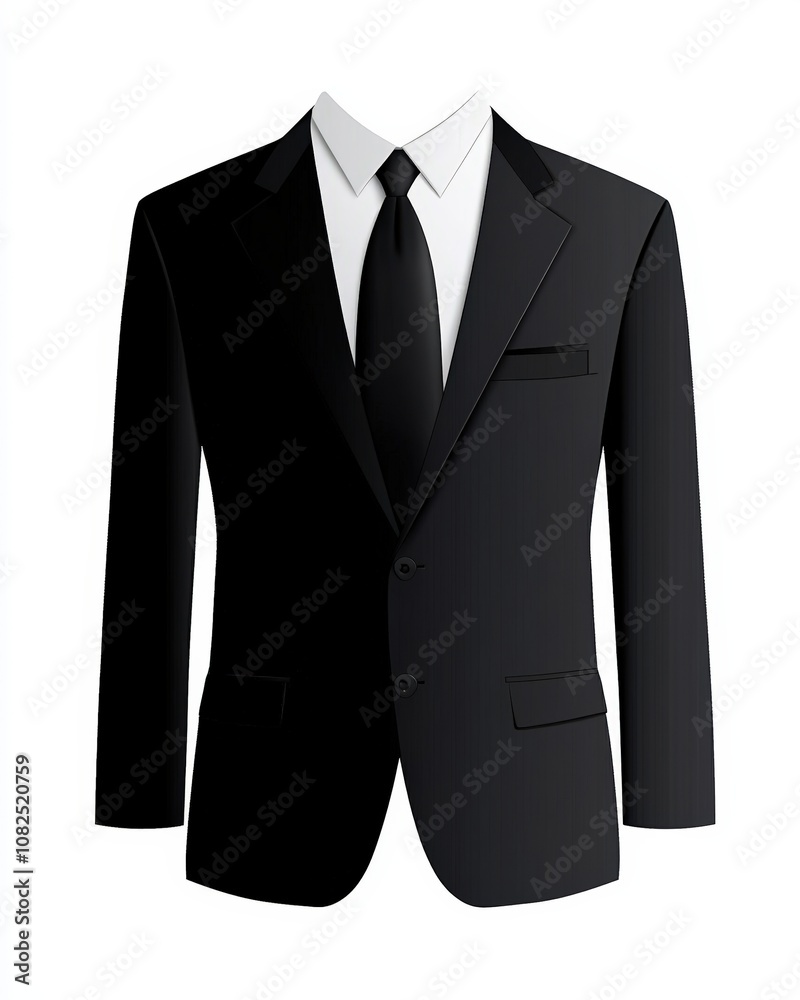 Elegant black suit with tie, ideal for formal events, business meetings, or professional settings, showcasing style and sophistication. Elegant black suit with tie, ideal for formal events, business meetings, or professional settings, showcasing style and sophistication.