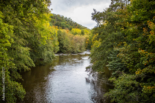 Fluss im Harz. die Bode im Herbst.