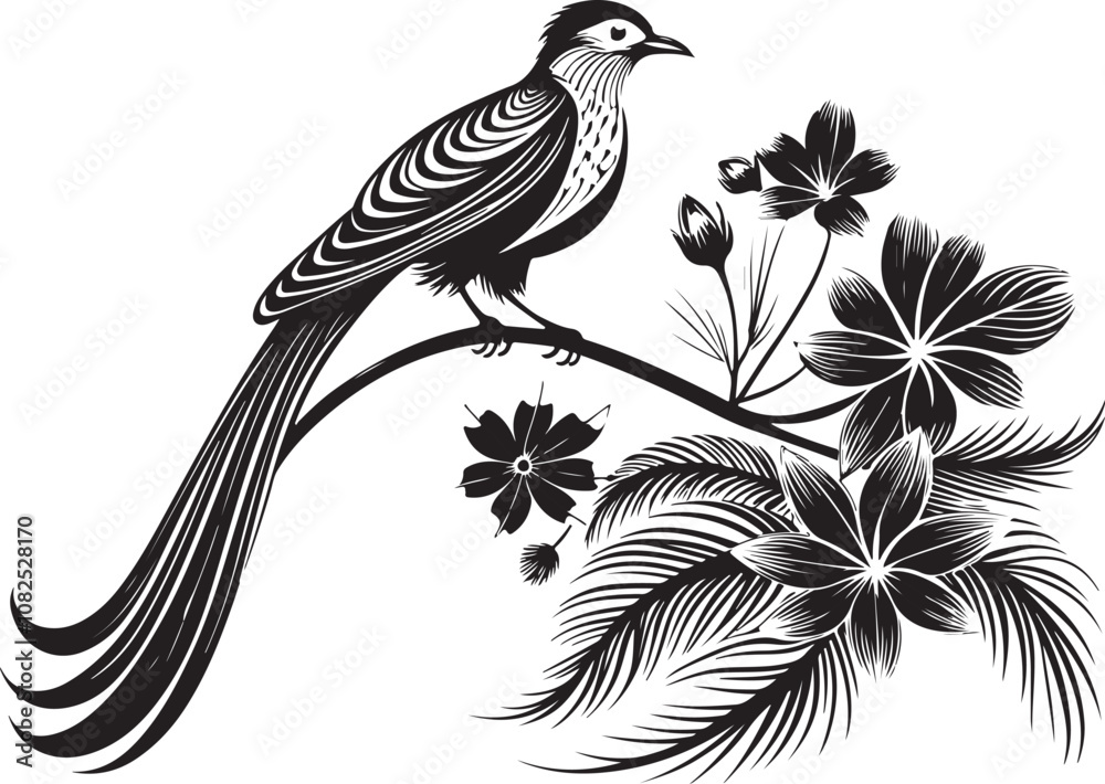 Naklejka premium quetzal bird vector illustration transparent background