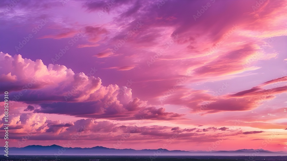 panorama of a sunset with a pink and purple sky. Web banner, header, and sky panoramic background panorama of a sunset with a pink and purple sky. Web banner, header, and sky panoramic background