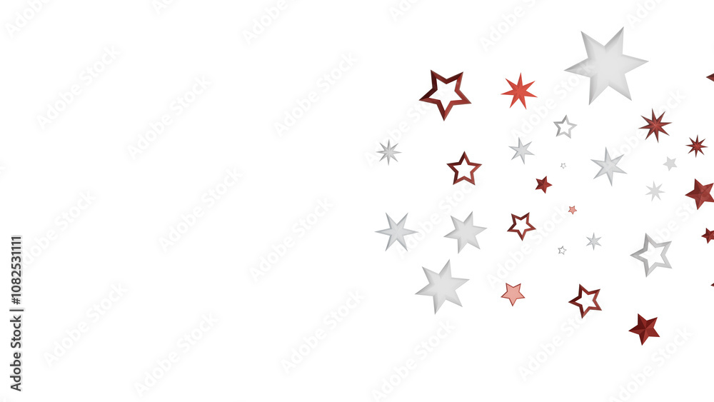 Fototapeta premium A digital illustration featuring red and white stars on a black background.