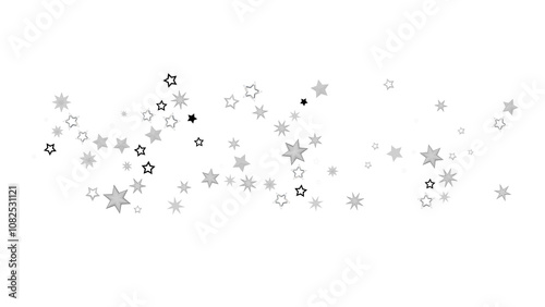 A beautiful abstract background with shimmering silver stars against a black backdrop.