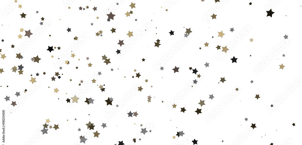 Obraz premium A Shower of Celestial Beauty: 3D Gold Stars Rain Illustration Bedazzles