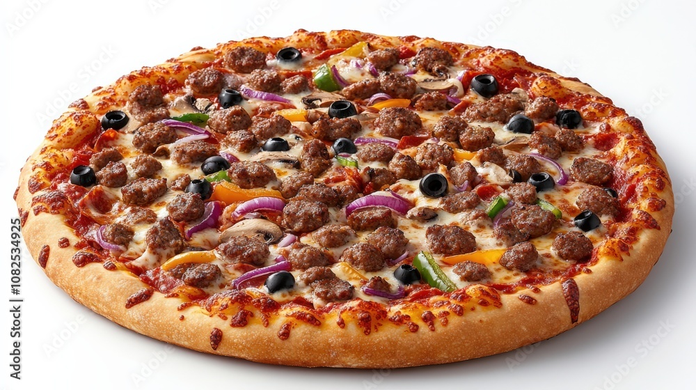 Delicious Pepperoni and Sausage Pizza Loaded with Fresh Toppings Delicious Pepperoni and Sausage Pizza Loaded with Fresh Toppings