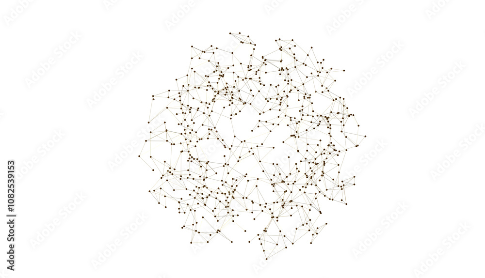 Obraz premium abstract lines with dots over dark background.