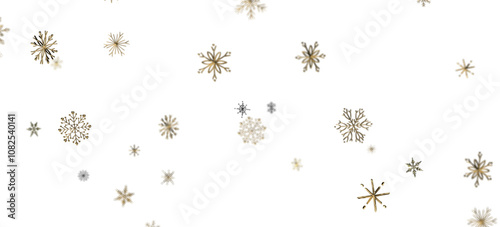 Abstract Gold Star Falling Soft Focus Background, 3D rendering.