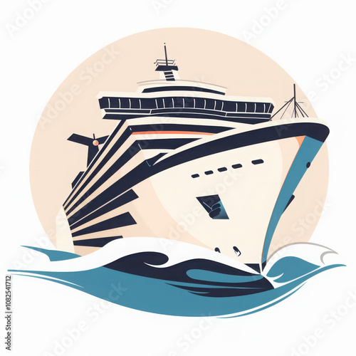 Wallpaper Mural Cruise Ship Icon with Typographic Design. Torontodigital.ca