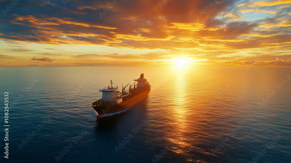 Luxury Cruise Ship at Sunset in Pacific Ocean Luxury Cruise Ship at Sunset in Pacific Ocean