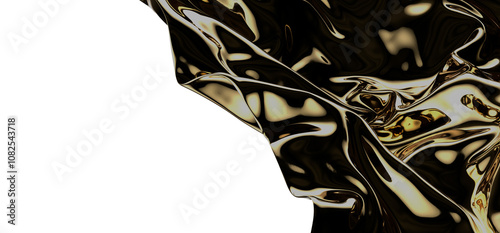 Golden Threads: Abstract 3D Cloth Illustration for Luxurious Designs