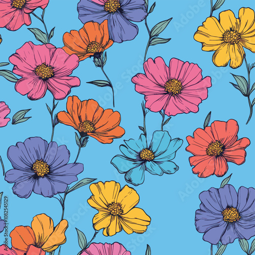 seamless pattern with flowers multiple flowers