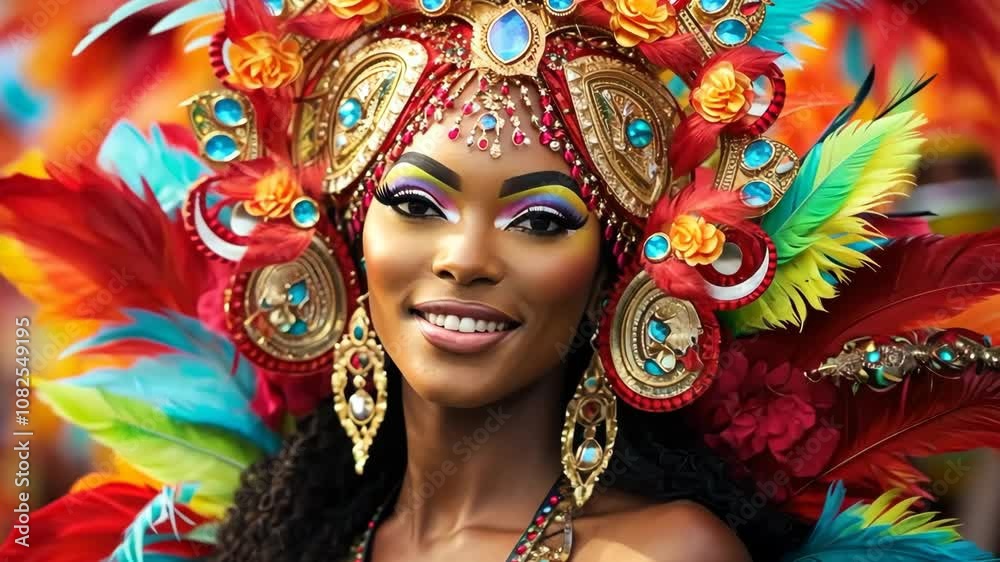Vibrant carnival celebration featuring colorful costumes and joyful dancing in a tropical setting during the summer festival Vibrant carnival celebration featuring colorful costumes and joyful dancing in a tropical setting during the summer festival