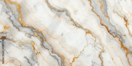 Flat top view marvel texture natural stone surface with seamless intricate patterns and textures, featuring shades of beige, white, and golden hues.