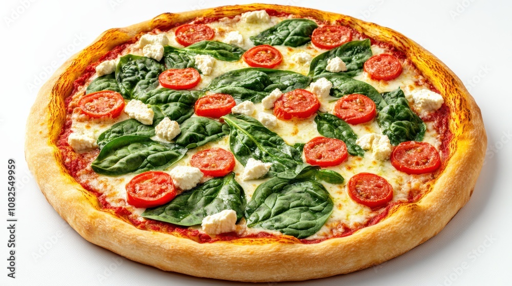 Fresh Spinach and Tomato Pizza with Ricotta Cheese Delight Fresh Spinach and Tomato Pizza with Ricotta Cheese Delight