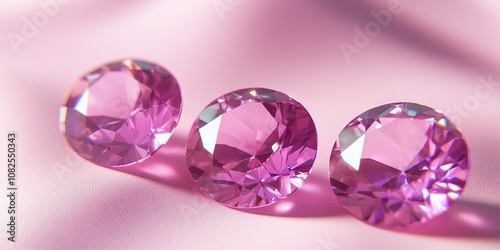 Shiny Pink Diamond Studs Set